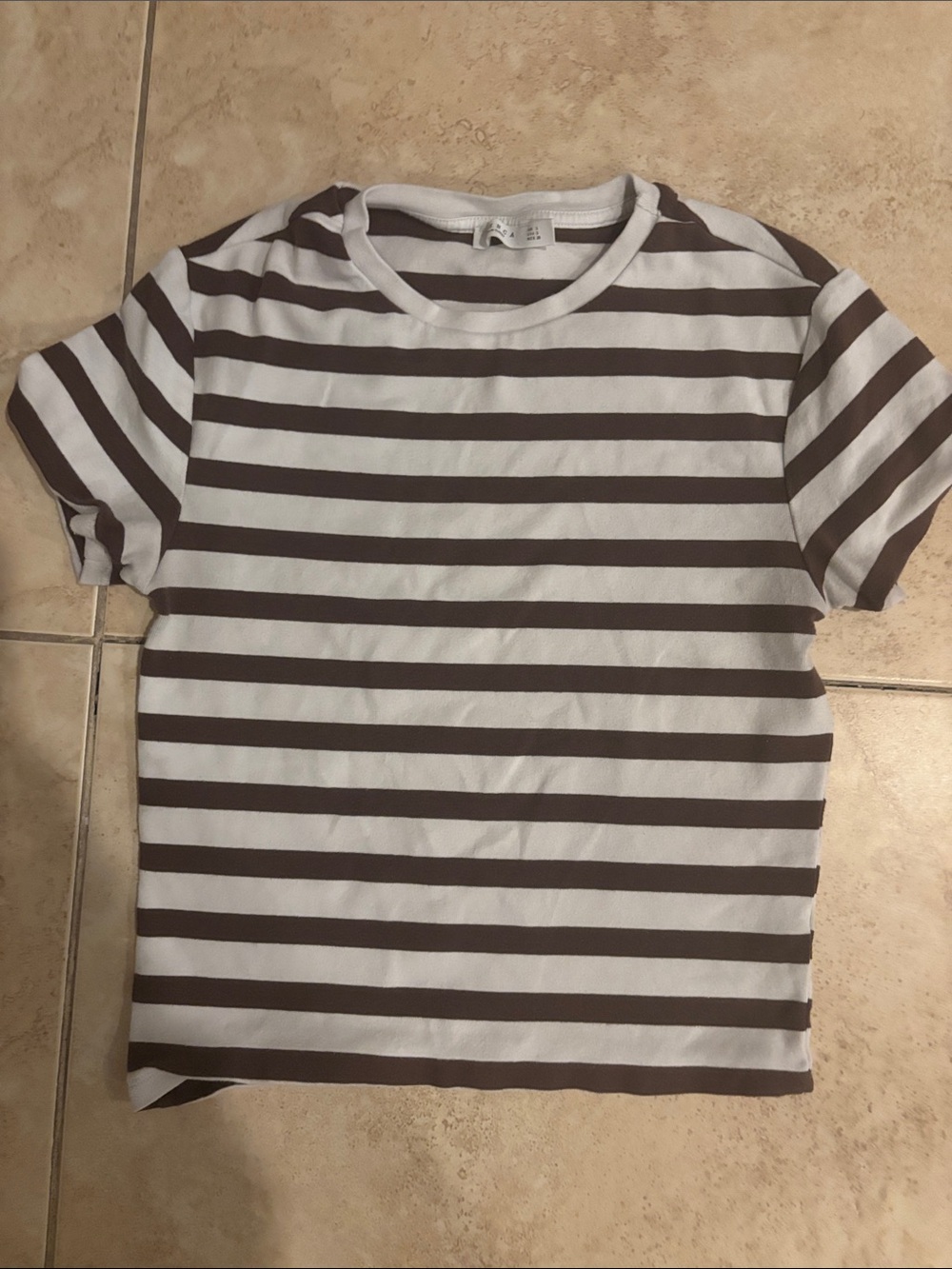 Brown and white striped shirt! <3